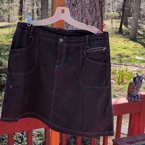 Kuhl Black Mini Skirt with White Stitching